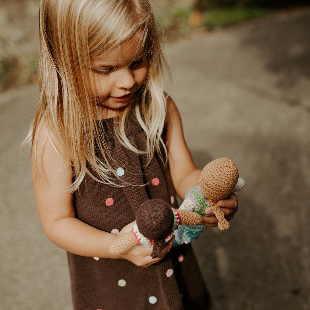 Handcrafted Tiny Turquoise Mermaid Baby Rattle