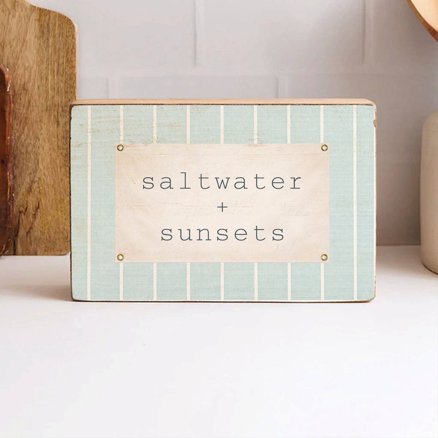 Saltwater + Sunsets Block Sign