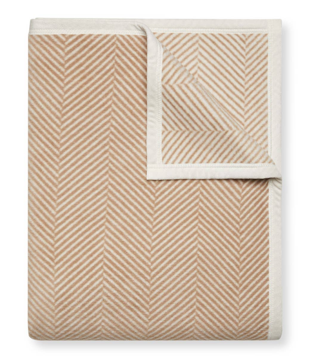 Harborview Herringbone Tan Blanket: Original