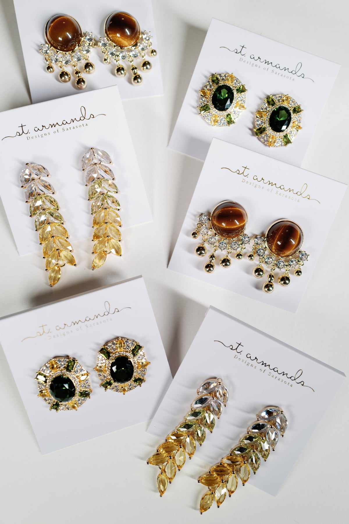 Olive & Canary Oval Luxe Statement Earrings