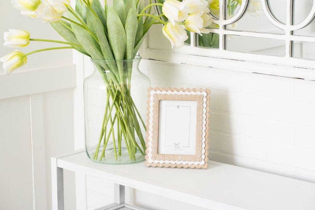 Natural Wood + White Scalloped Frame - 5x7 photo