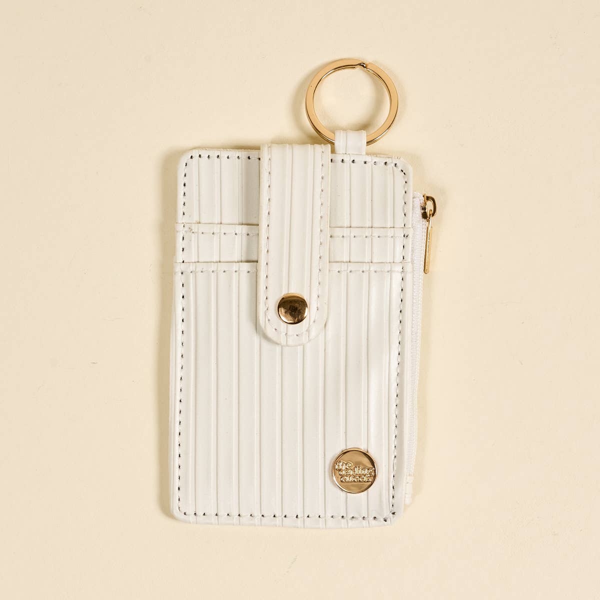 Ripple Ridge Keychain Wallet–White