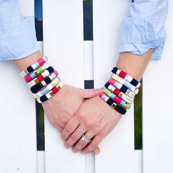 Newbury - Ivory/Yellow/White/Blue/Silver - Nautical Bracelet