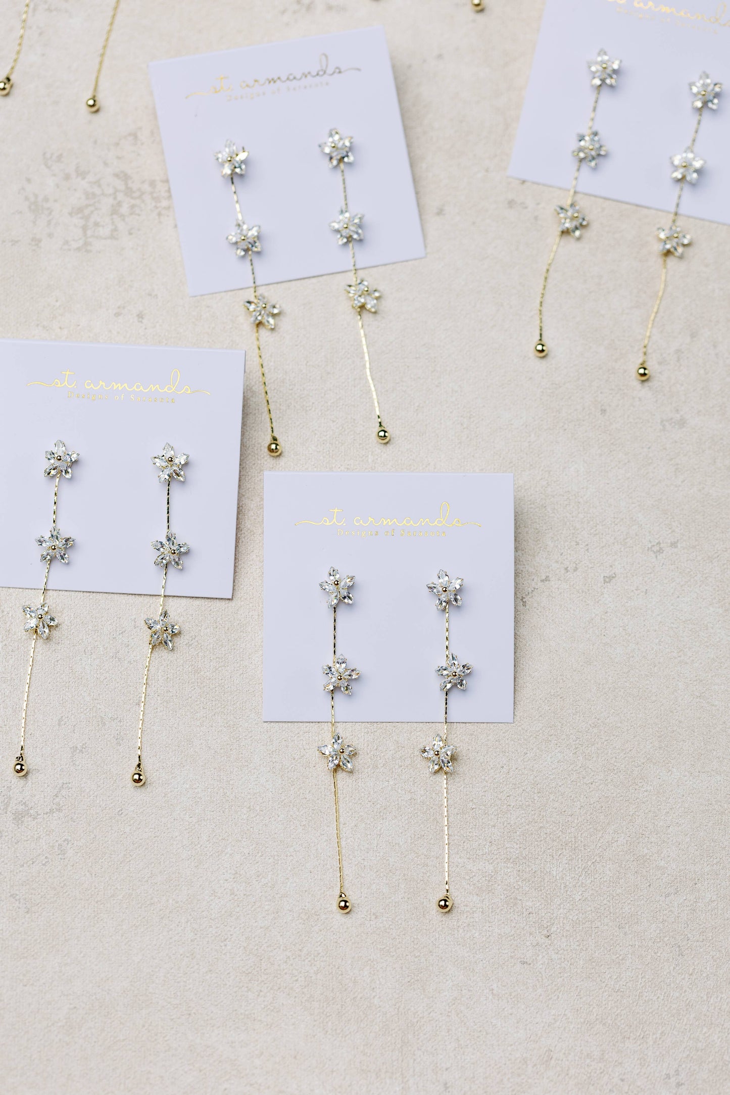 Diamond Daisy Gold Duster Drop Earrings