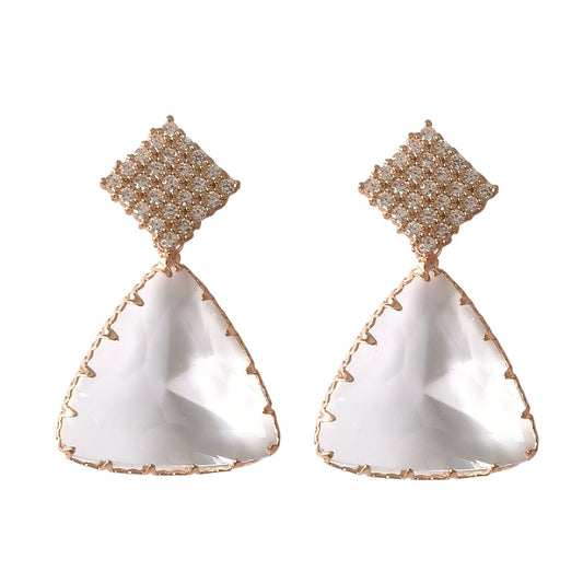 Diamond Pave and Crystal Drop Holiday Statement Earrings