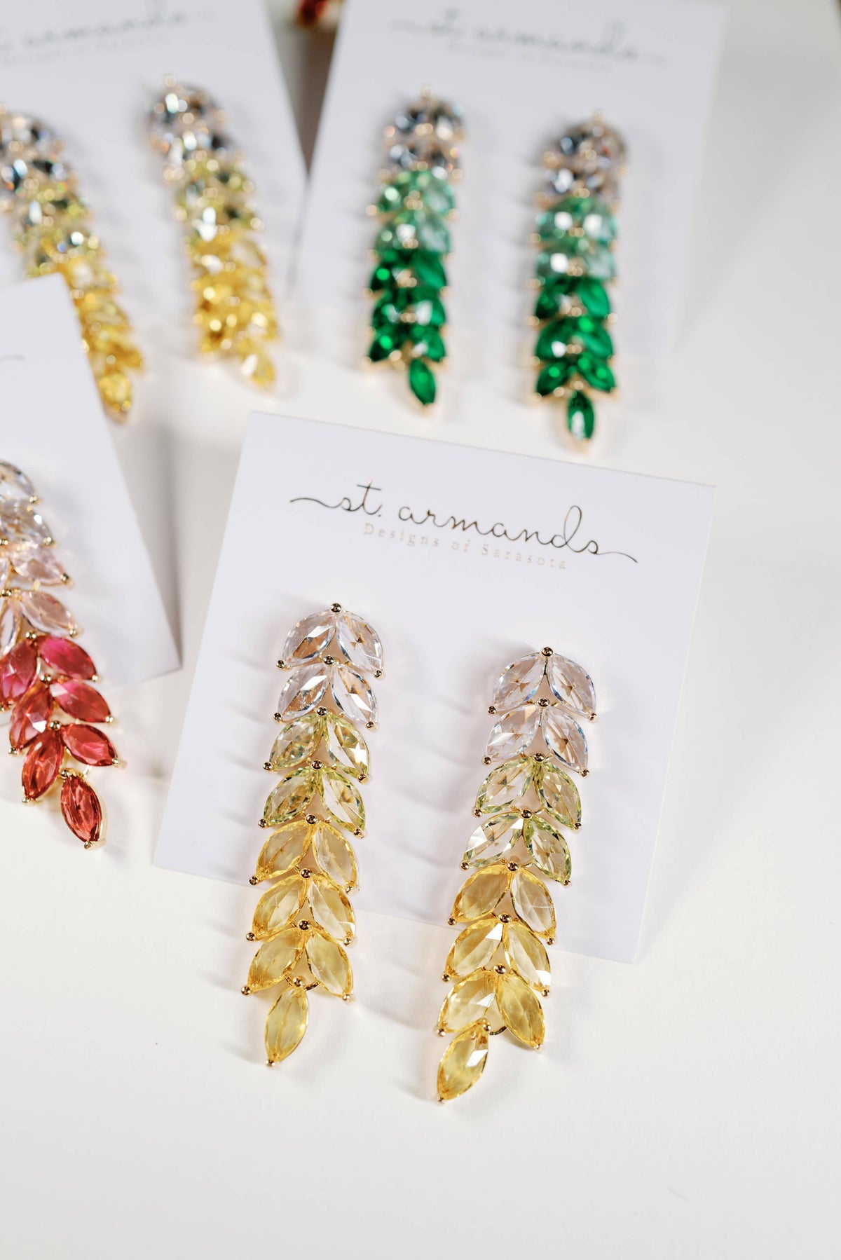 Canary Yellow Crystal Statement Earrings