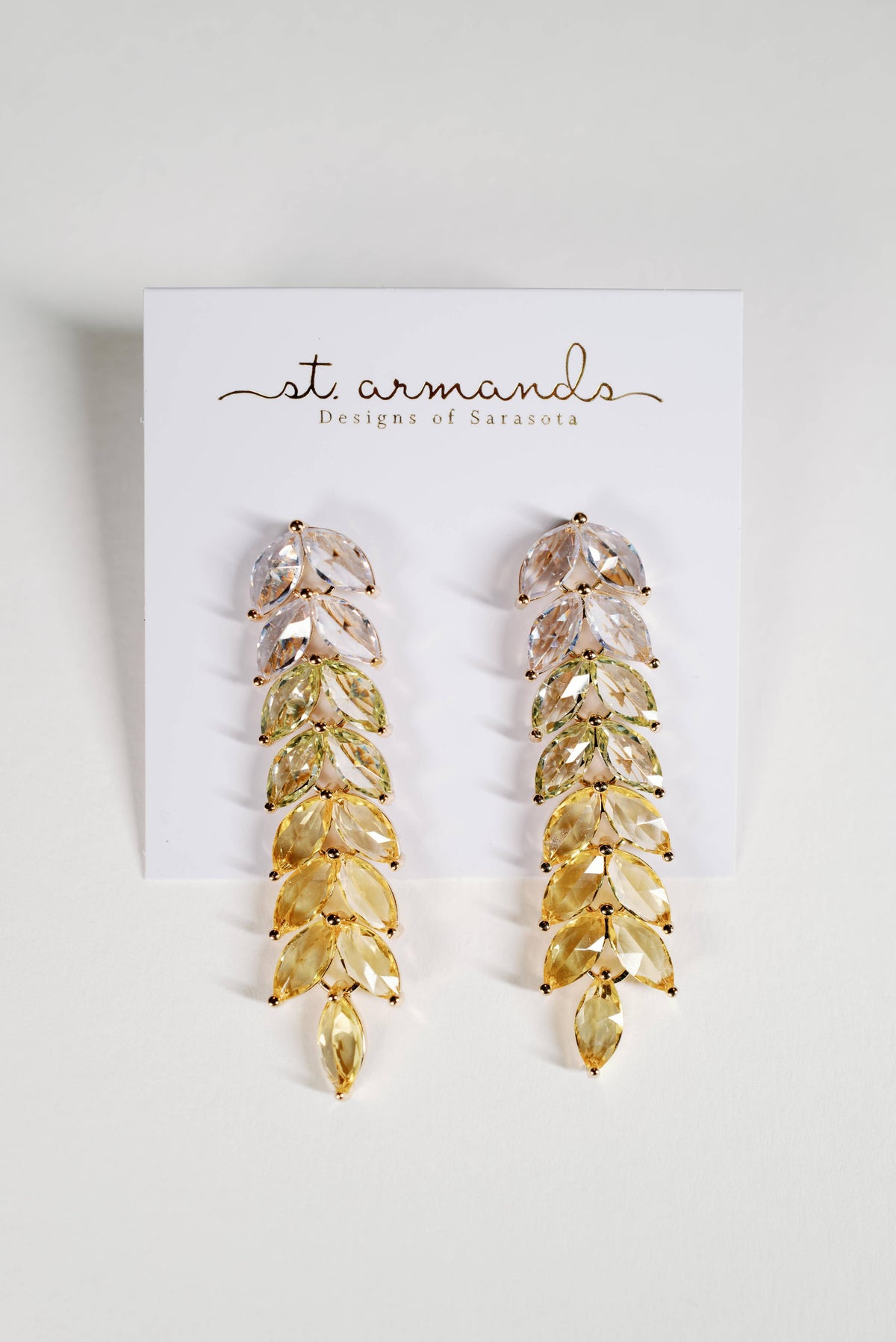 Canary Yellow Crystal Statement Earrings