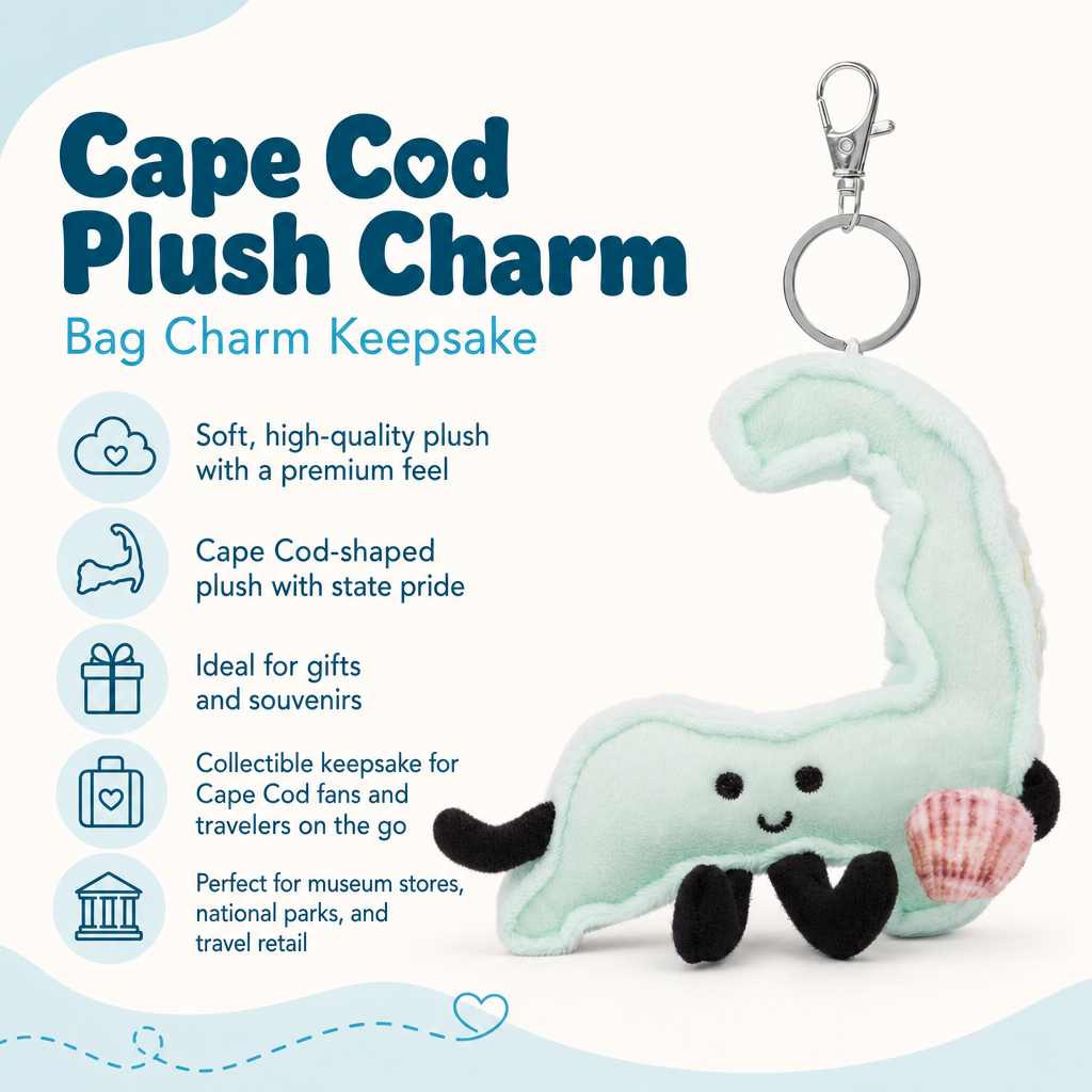 Cape Cod Plush Bag Charm / Plush Keychain