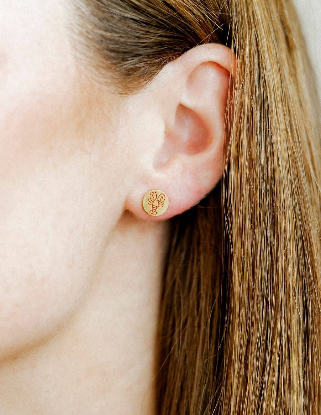 Screwback Stud Earrings - Lobster
