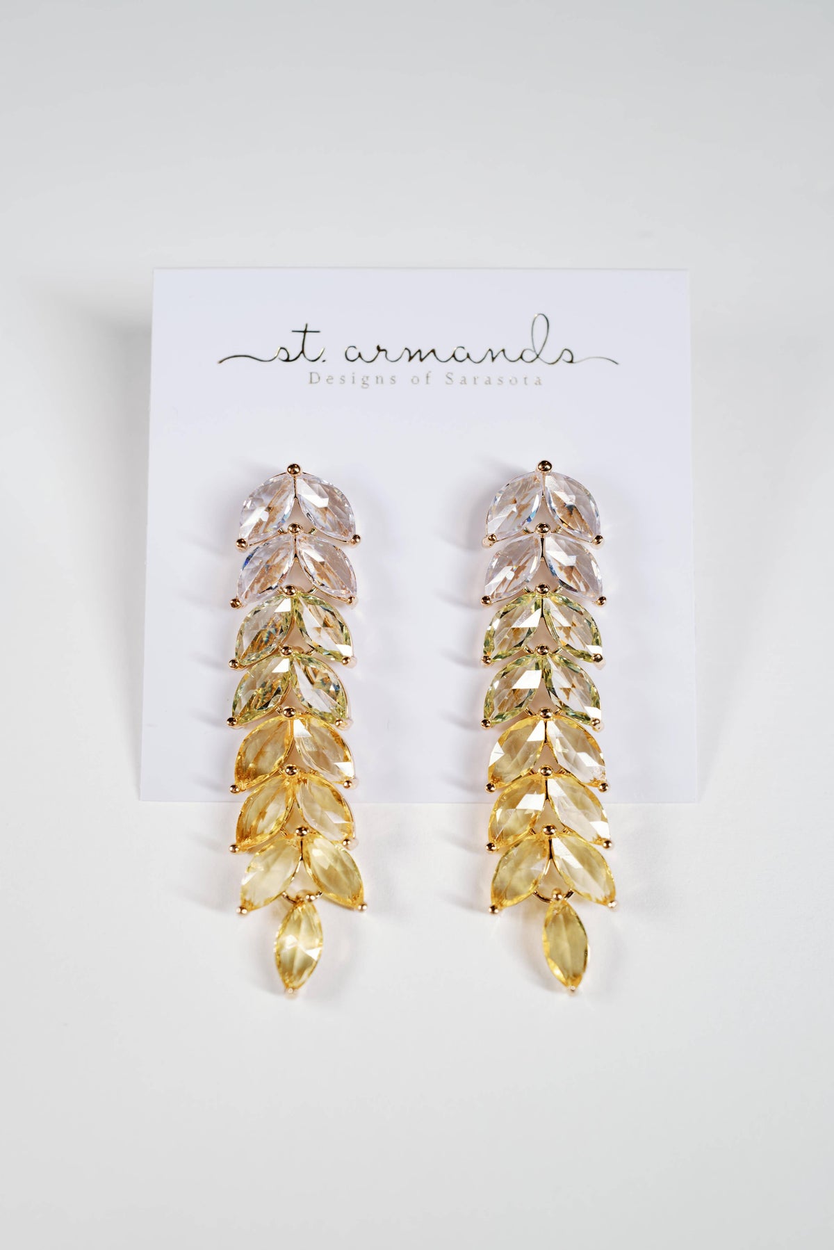 Canary Yellow Crystal Statement Earrings