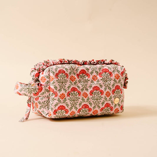 Essentials Quilted Cosmetic Pouch-Everbloom Dusty Rose