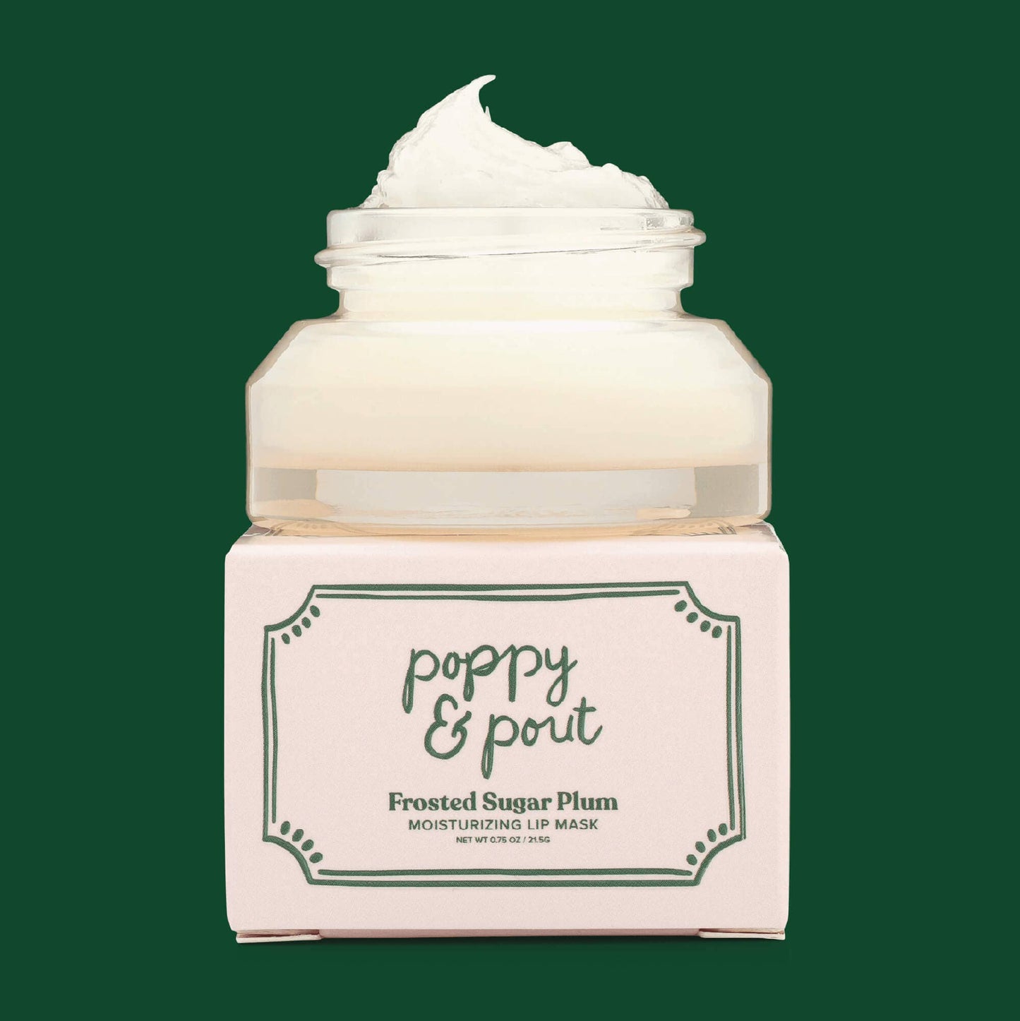 Poppy & Pout Limited Edition, Lip Mask, Holiday, Frosted Sugar Plum