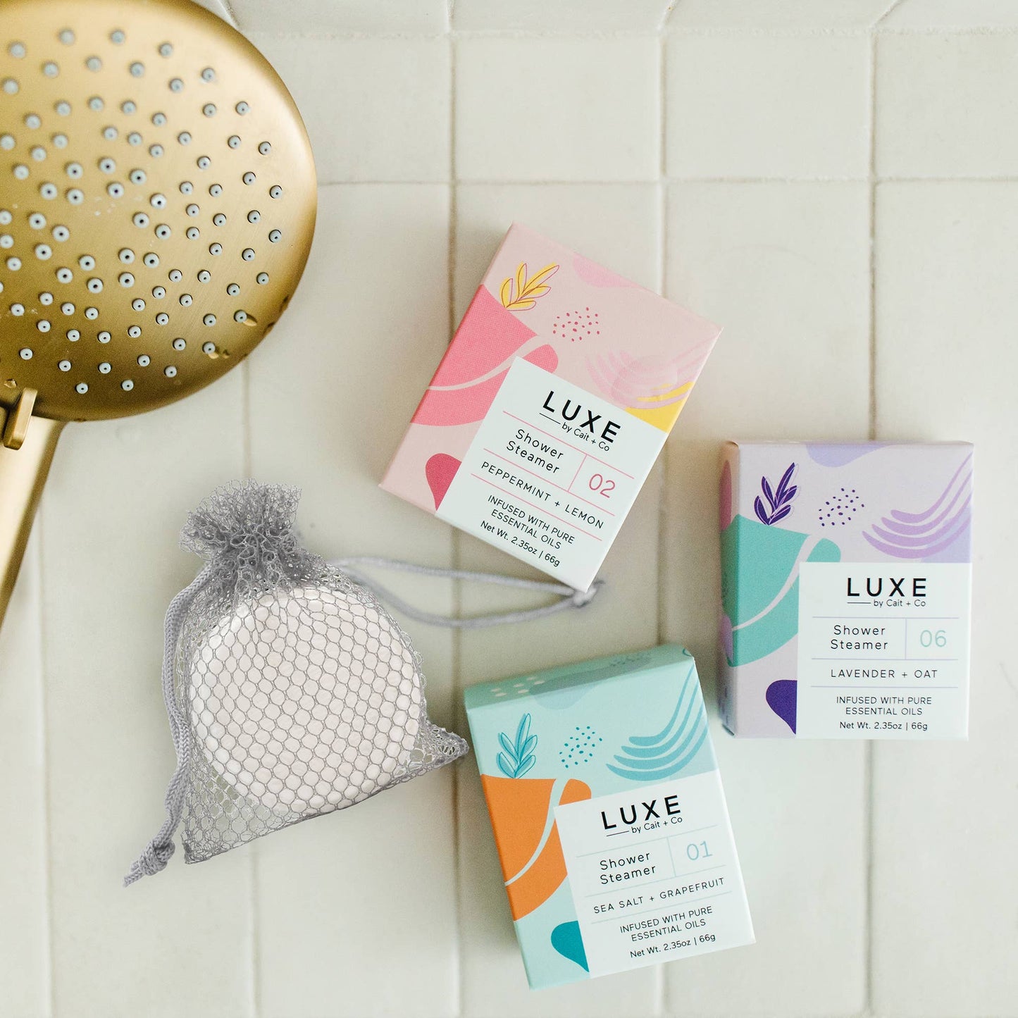 Luxe Sea Salt + Grapefruit Shower Steamer Fizzy Bomb