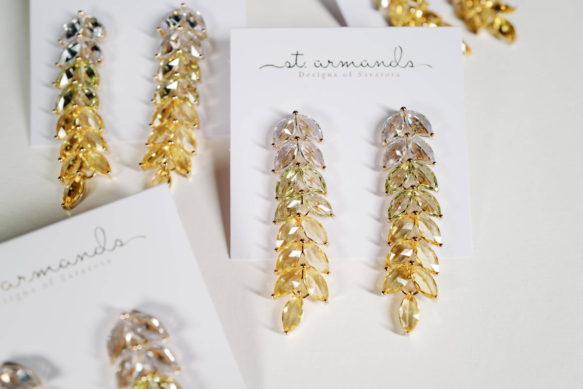 Canary Yellow Crystal Statement Earrings