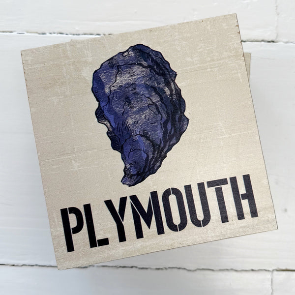 Plymouth Indigo Oyster Wooden Block