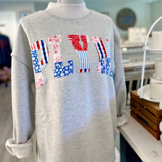 PLYM - Americana Patchwork Grey Mockneck
