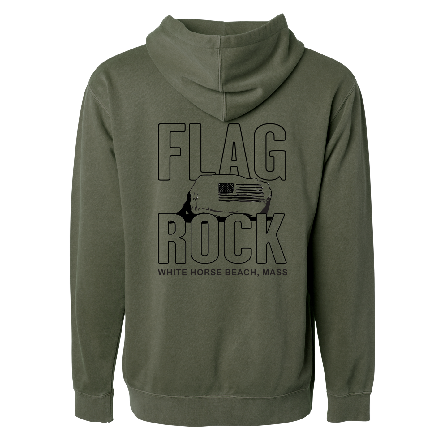 Flag Rock Hoodie - Unisex (Army Green)