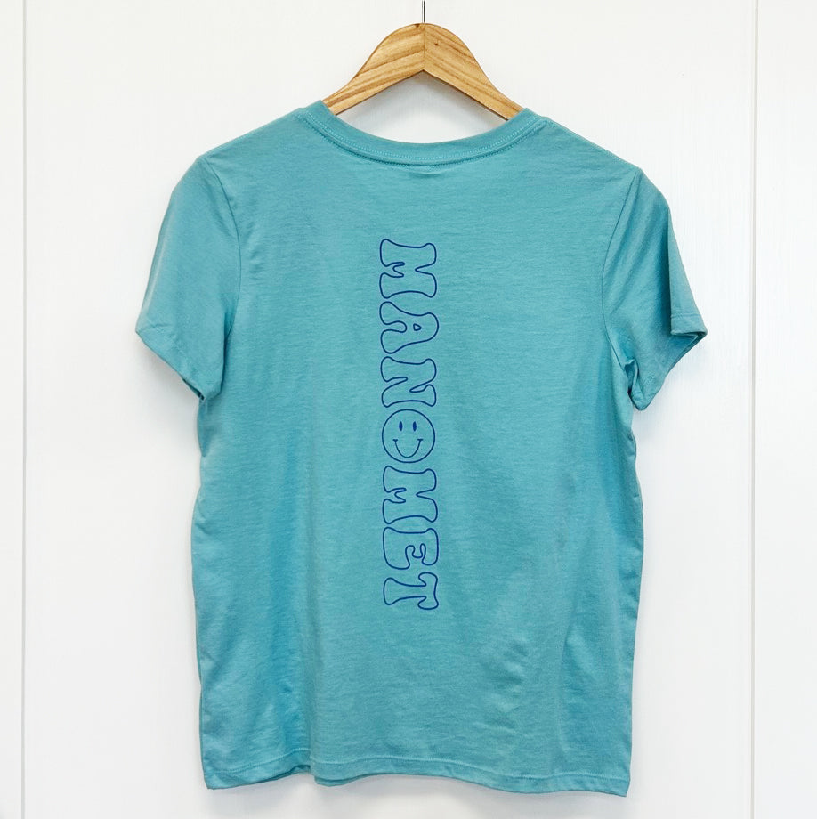 Manomet Groovy Womens T-Shirt - Aqua