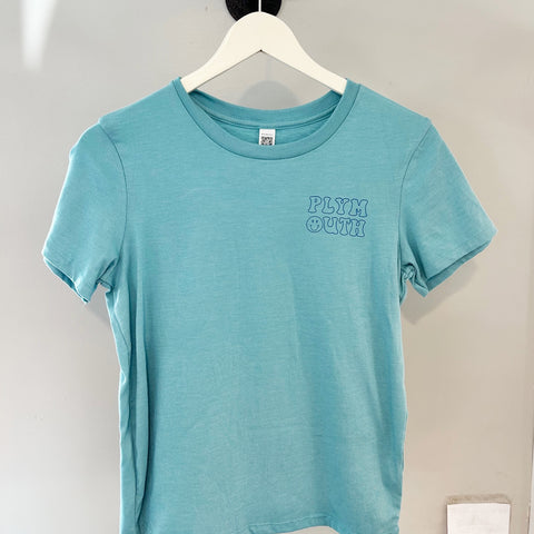Plymouth Groovy Womens T-Shirt - Aqua