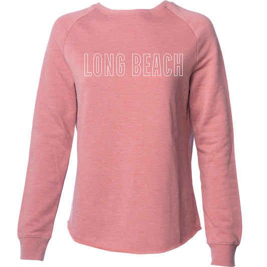 Womens Long Beach Dusty Pink Crew