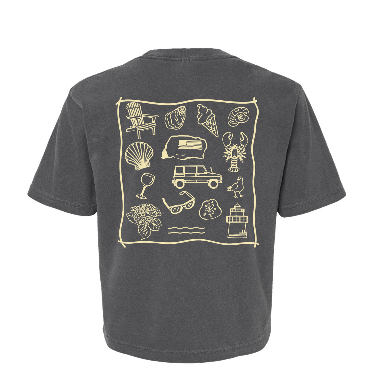 PLYM Icons of Summer - Boxy Cropped T-Shirt Pepper