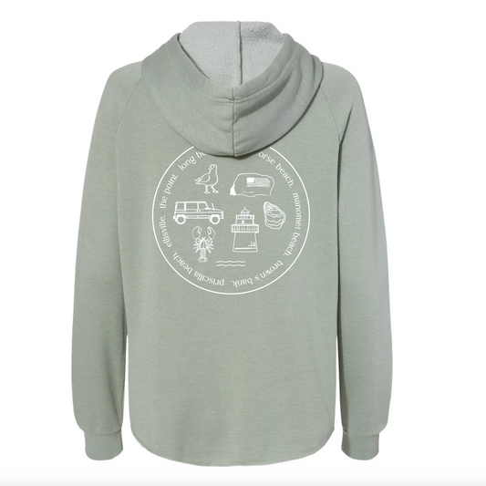 Womens Gull Icon Zip - Sage