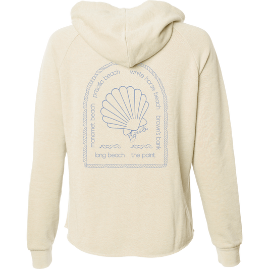 Women's Beachy Scallop Zip Up - Pale Yellow