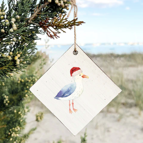 Santa Seagull Ornament