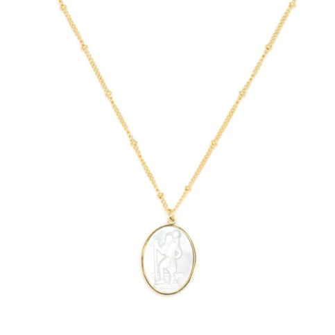 St Christopher Necklace - Gold
