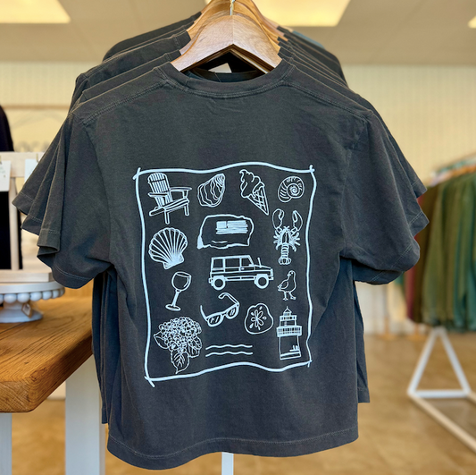 PLYM Icons of Summer - Boxy Cropped T-Shirt (Pepper)