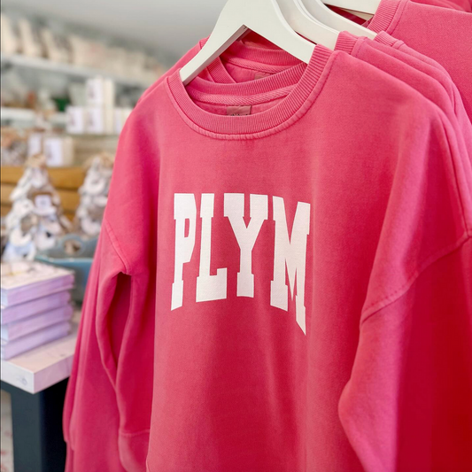 Boxy PLYM Cropped Crew - Hibiscus