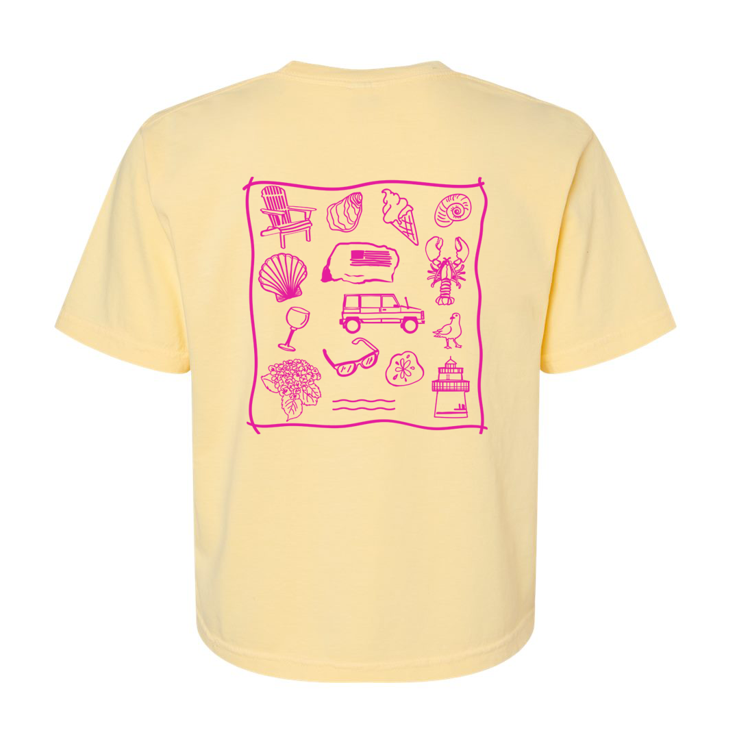 PLYM Icons of Summer - Boxy Cropped T-Shirt (Daisy)