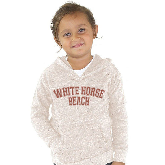 Unisex Toddler Hoodie - White Horse Beach (Oatmeal)