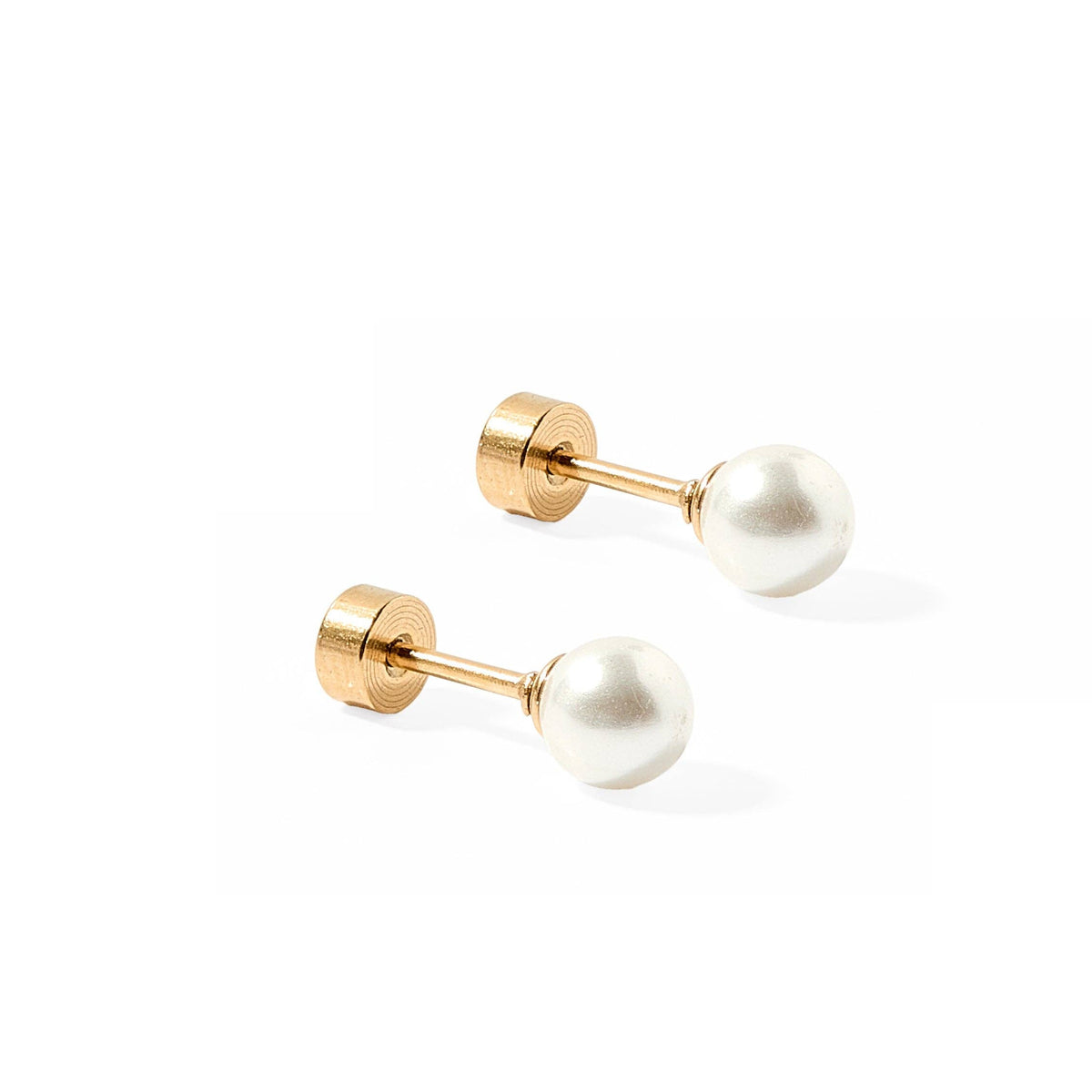 Screwback Stud Earrings - Payton Pearl White 5mm