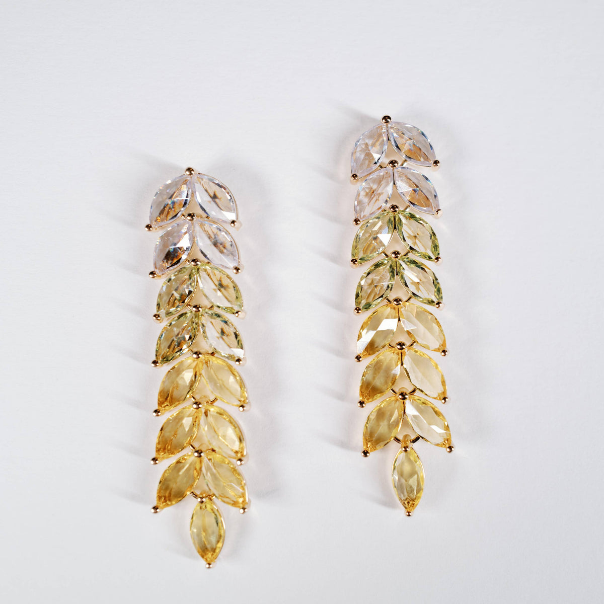 Canary Yellow Crystal Statement Earrings