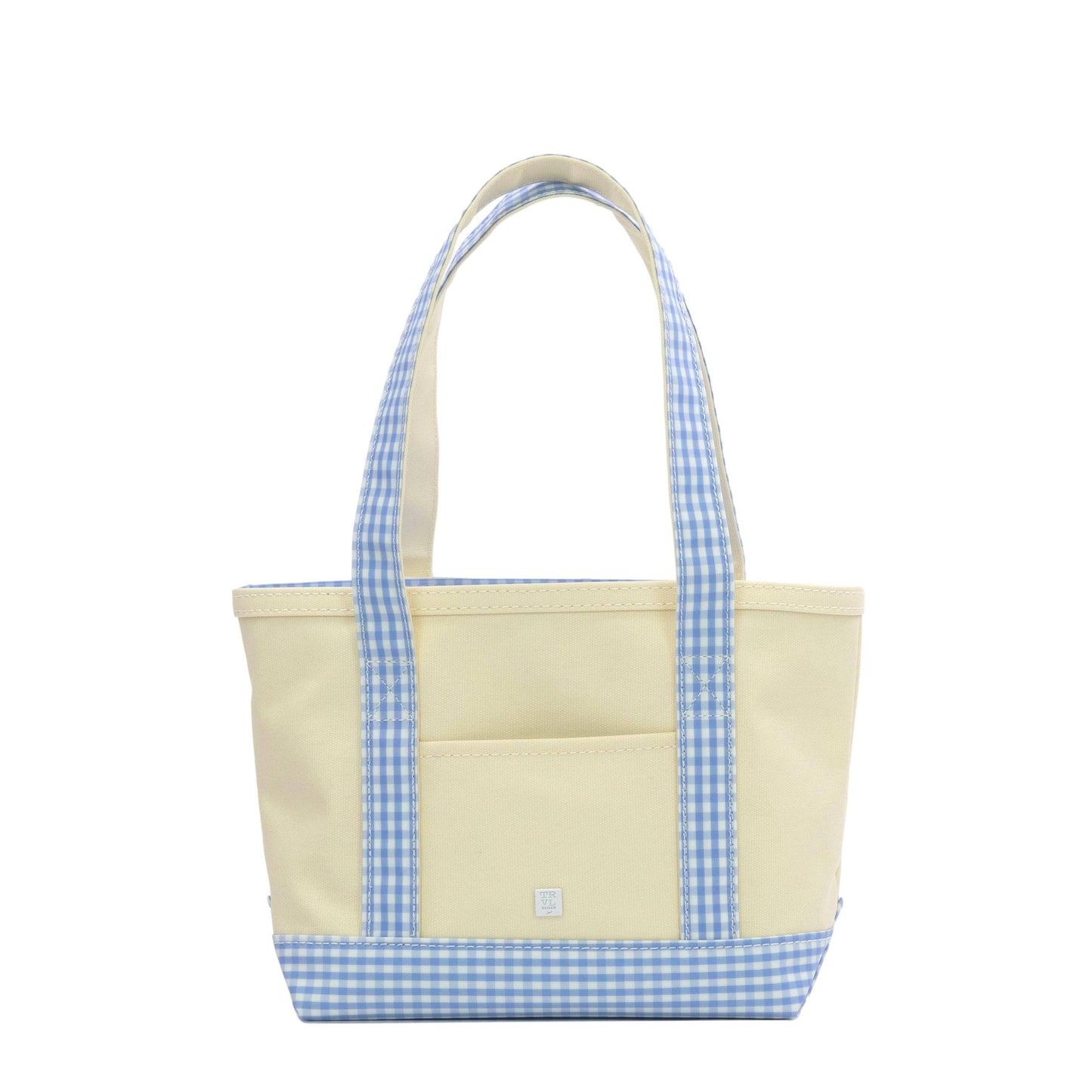 Mini Tote - Coated Canvas w/ Gingham Sky Trim