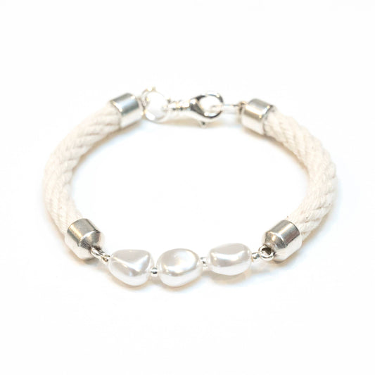 Atlantic - Ivory/Silver - Nautical Rope Bracelet