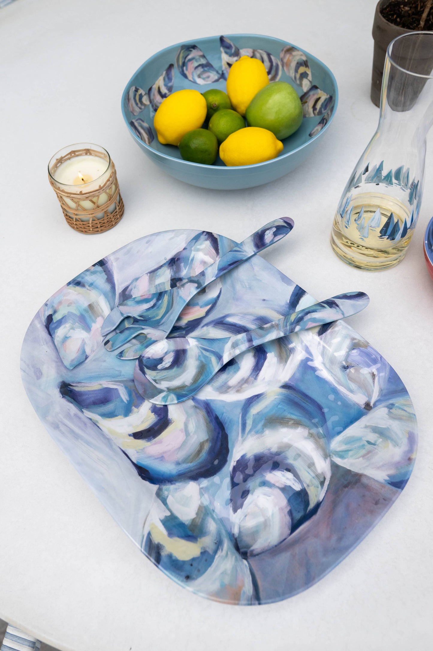 Melamine Platter (Large) - Flowing Shells