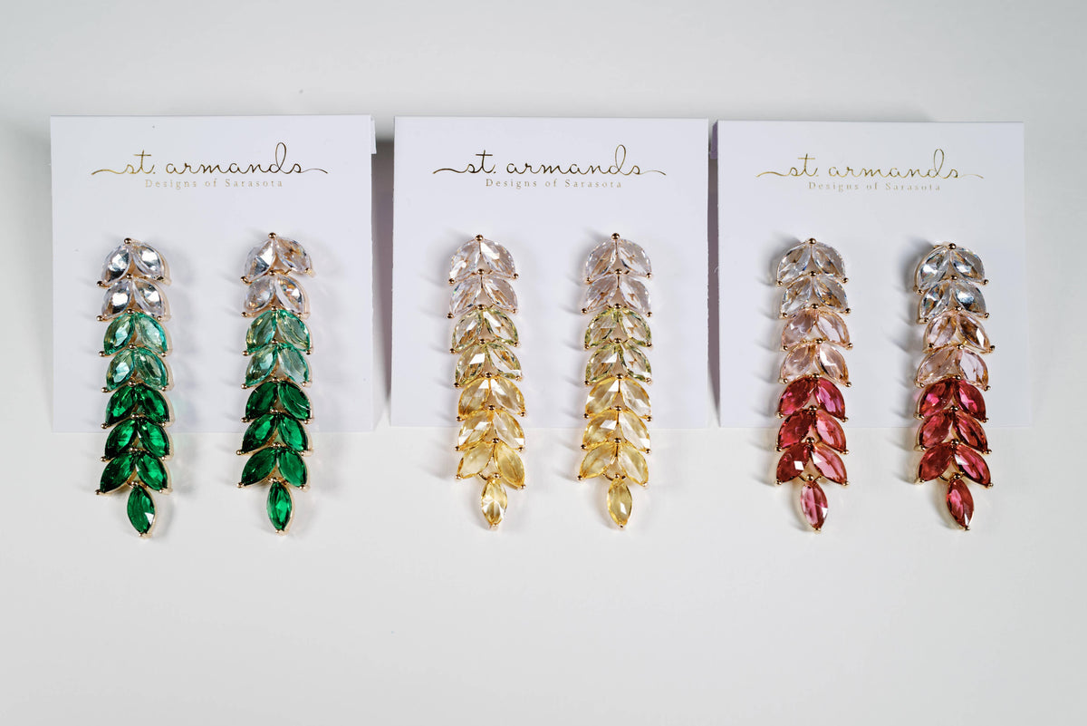 Canary Yellow Crystal Statement Earrings