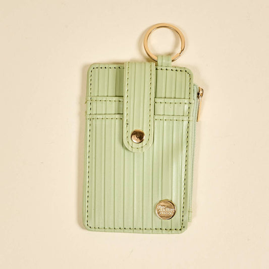 Ripple Ridge Keychain Wallet – Sage