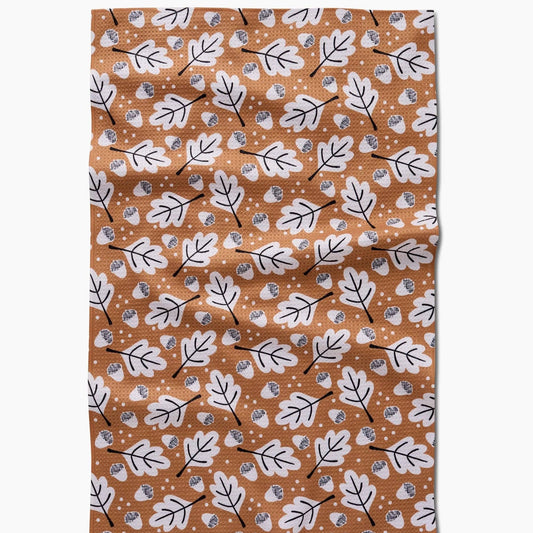 Falling Acorns Tea Towel