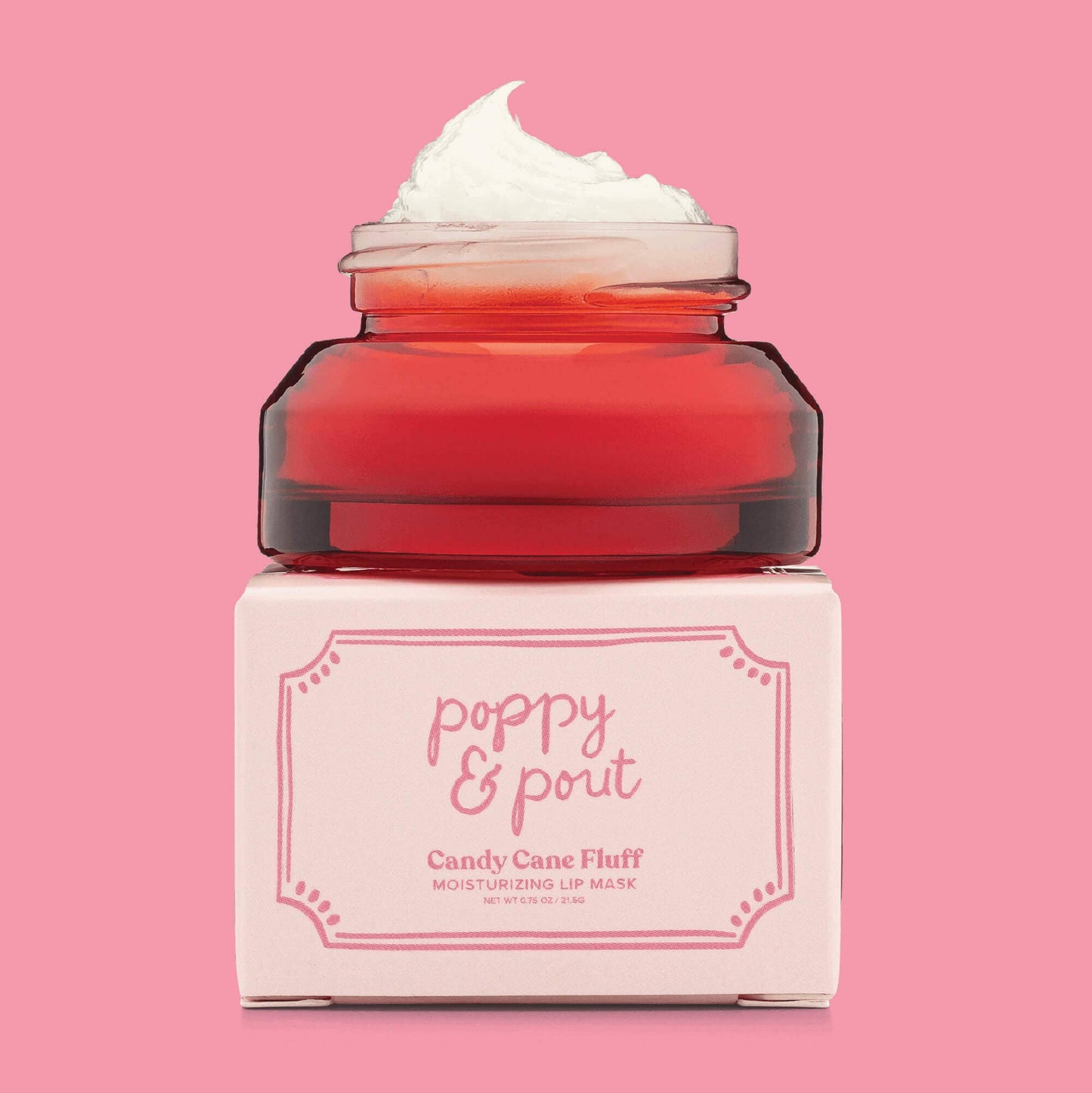 Poppy & Pout Limited Edition, Lip Mask, Holiday, Candy Cane Fluff