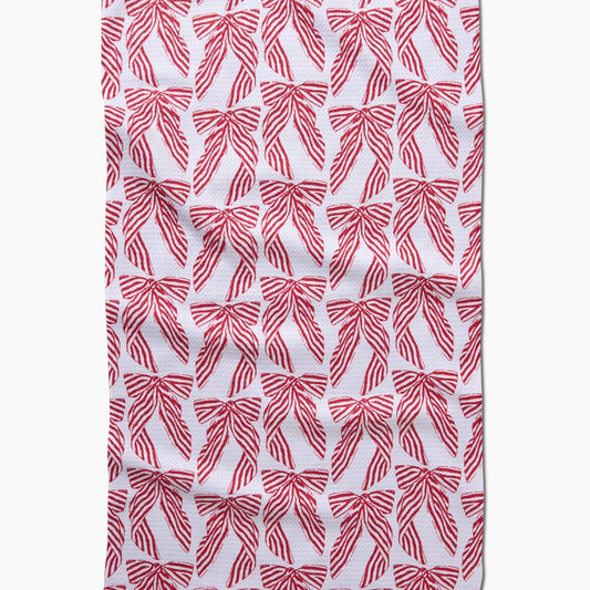 Striped Bows Tea Towel