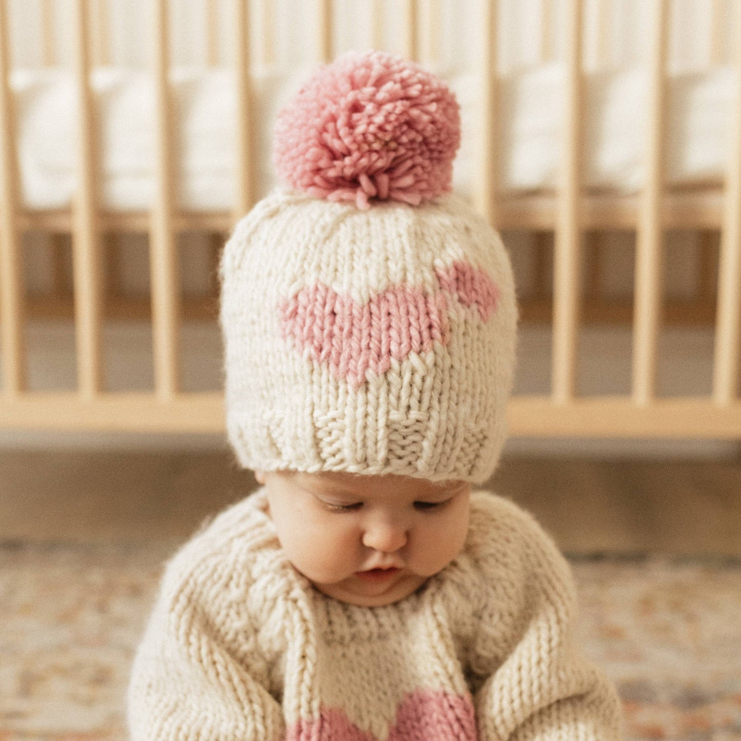 Sweetheart Knit Beanie Hat Rosy Baby & Kids: M (6-24 months)