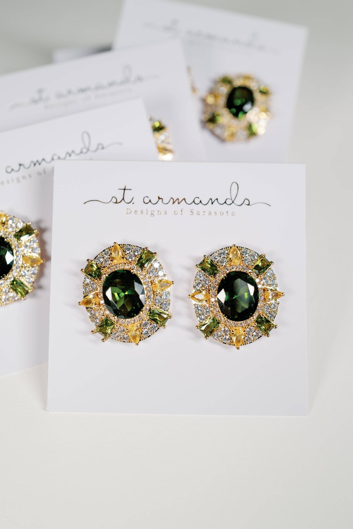 Olive & Canary Oval Luxe Statement Earrings
