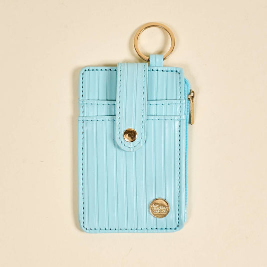Ripple Ridge Keychain Wallet–Blue