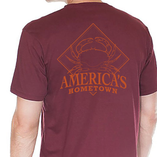 Americas Hometown Crab Unisex T-Shirt - Maroon