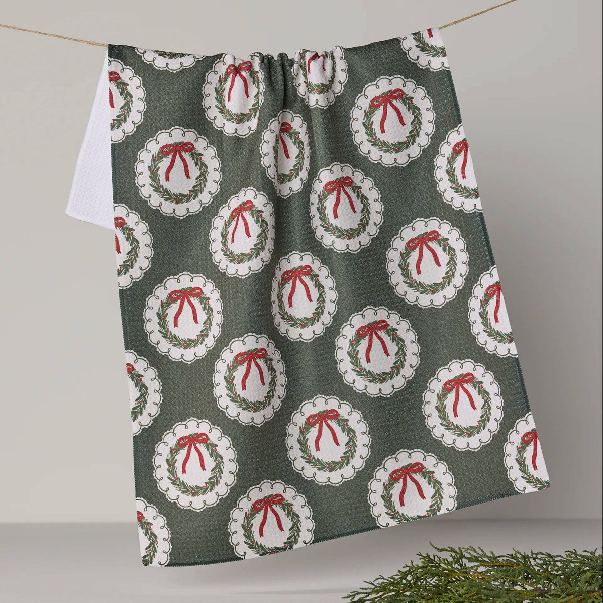 Merry Wreaths Tea Towel