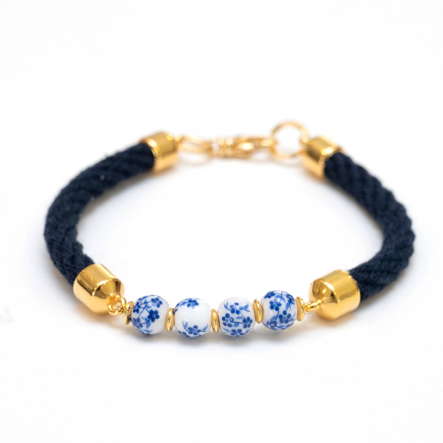 Claremont - Navy/Gold - Nautical Rope Bracelet