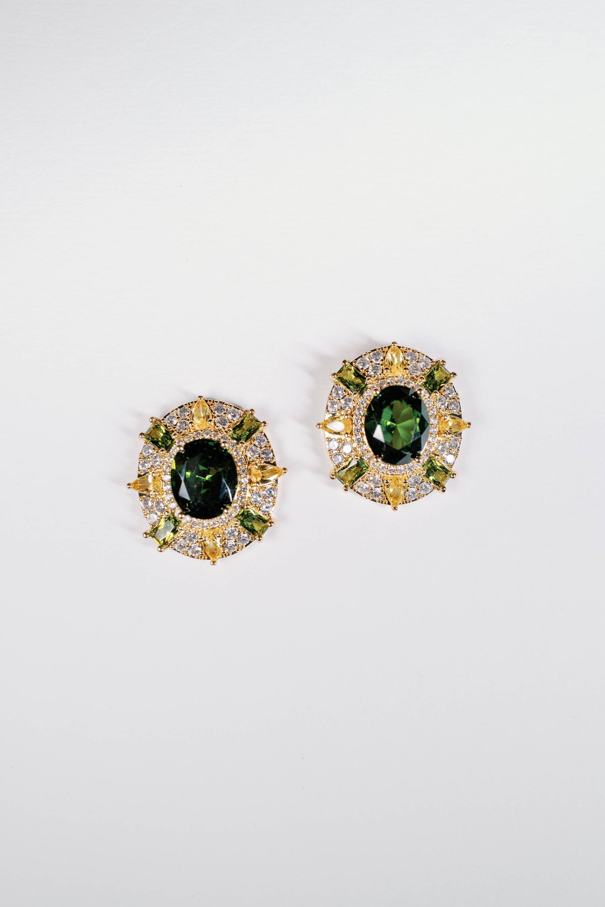 Olive & Canary Oval Luxe Statement Earrings